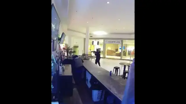 'Video thumbnail for Footage from the minibar at Cielo Vista captures the moments that gunshots rang throughout the mall'