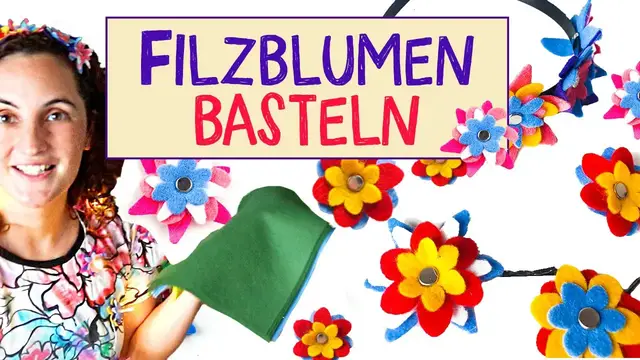 Video thumbnail for Filzblumen basteln + gratis Plotterdatei / Filzblumen selber machen mit Schere oder Plotter