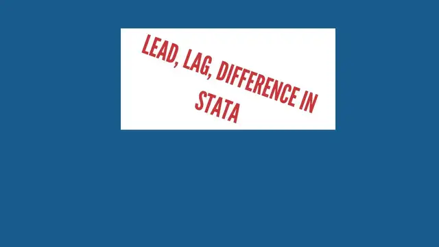 Video thumbnail for How to create lag, lead and difference variable in Stata
