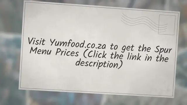 'Video thumbnail for Spur Menu South Africa 2022 — South African Menus'
