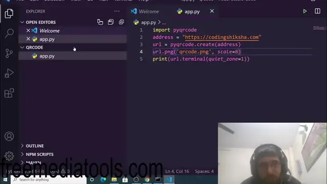 Video thumbnail for Python 3 pyqrcode Example Script to Generate QR Codes and Save it as PNG Image Using pypng Library