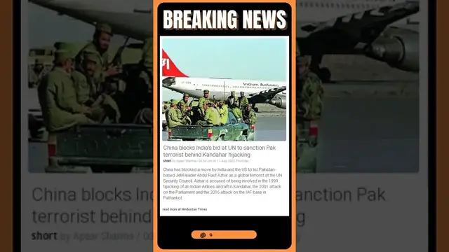 Video thumbnail for Current News: China blocks India's bid at UN to sanction Pak terrorist behind Kandahar hijacking