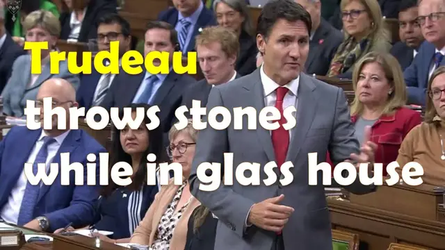 Video thumbnail for Trudeau throws stones while living in his own misogynistic & racist glass house