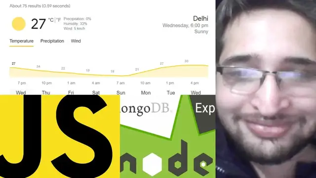 Video thumbnail for Node.js Python Selenium Script to Scrape Live Weather of City From Google in Browser Using Express