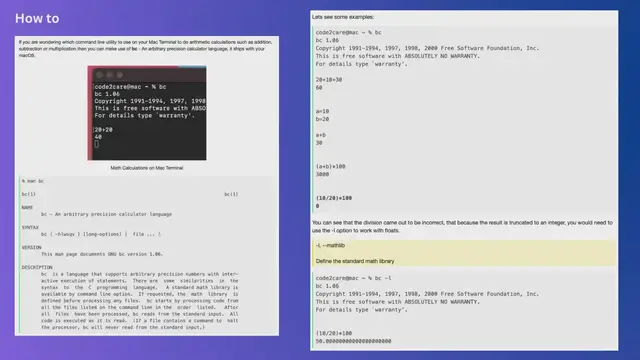 Video thumbnail for How to do calculations in Mac Terminal