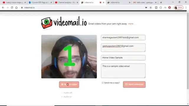 Video thumbnail for VideoMail.io Node Library | Record Videos From Camera and Send it Through Email in Javascript