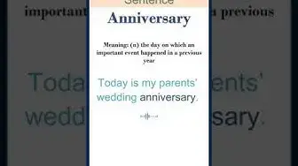 Video thumbnail for Anniversary meaning | Anniversary in a Sentence | Most common words in English #shorts