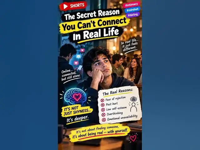Video thumbnail for The Secret Reason You Can’t Connect In Real Life #intimacy #mindset #dating