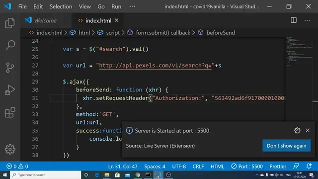 Video thumbnail for Build a HD Photo Search Web App in Vanilla Javascript Using Pexels API Full Project For Beginners