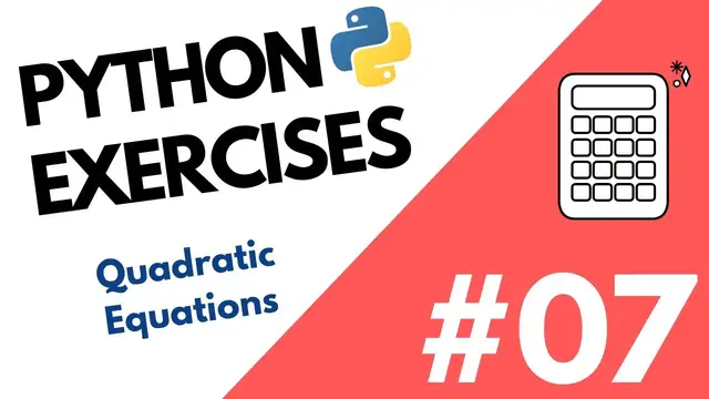 'Video thumbnail for How to get the roots of the quadratic equation | python exercise #07'