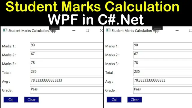 Video thumbnail for Student Marks Calculation WPF in C#.NET