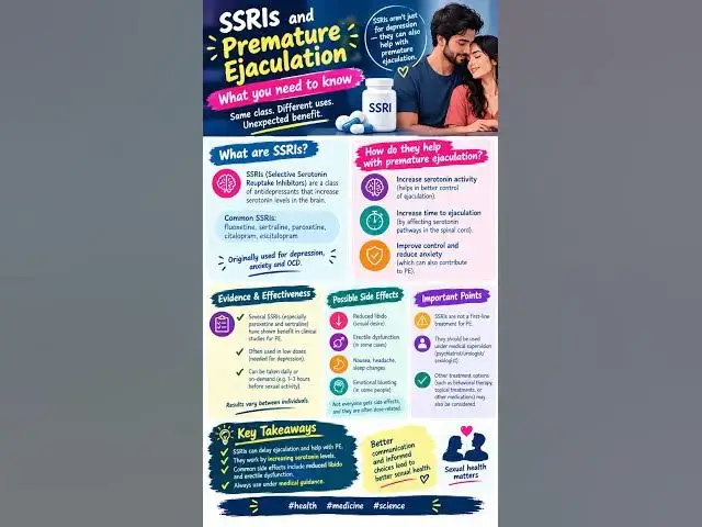 Video thumbnail for 03 SSRIs and premature ejaculation: What you need to know #health #medicine #science