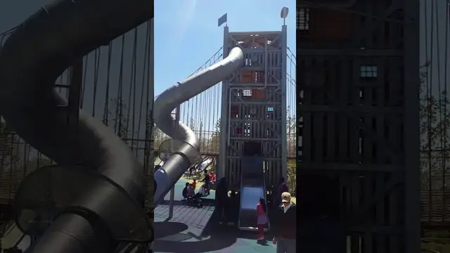 'Video thumbnail for My boyfriend goes down the slide at the Play Garden at Grant Park in Chicago'