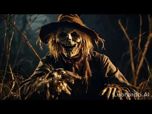 Video thumbnail for scarecrow coming to life on halloween night