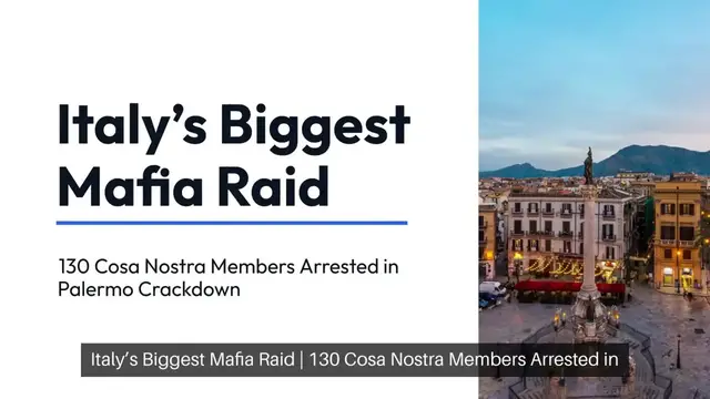 Video thumbnail for Italy’s Biggest Mafia Raid | 130 Cosa Nostra Members Arrested in Palermo Crackdown