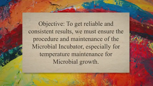 Video thumbnail for Procedure for Microbial Incubator operation & Calibration