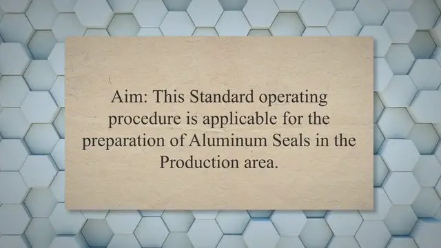 Video thumbnail for SOP on Preparation of Aluminum Seals