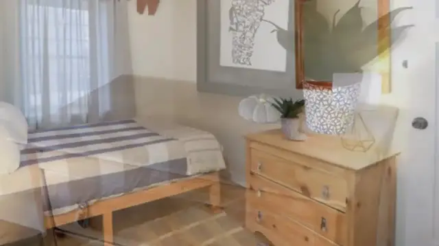 'Video thumbnail for Waxed Wood Finish Dresser with Cowhide Pulls'