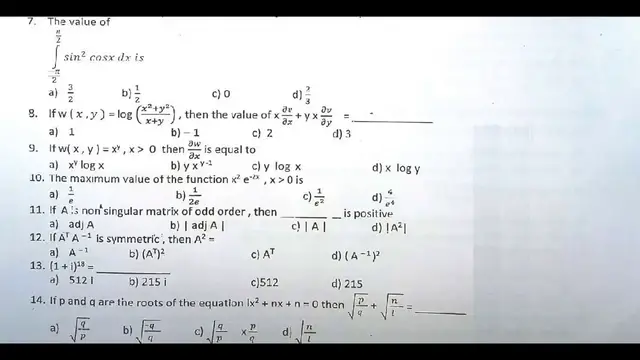 Video thumbnail for 12th Maths First Revision Model Question Paper 2019-20 | Thanjavur District | English Medium