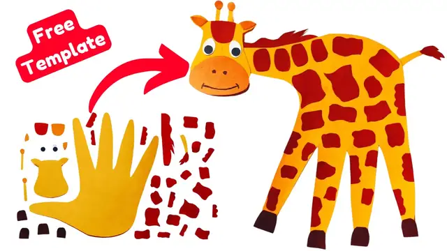 Video thumbnail for Paper giraffe craft for kids | Handprint Craft