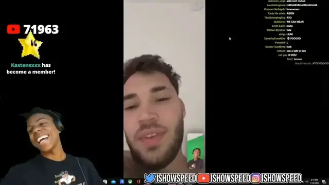 'Video thumbnail for IShowSpeed LAUGHS  on STREAM  RARE FOOTAGE LMAO #shorts #youtubeshorts #alextv #memes #youtube'