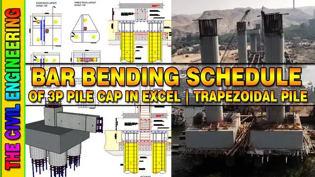 'Video thumbnail for How to Make BBS of Pile Cap in Excel | Bar Bending Schedule | Trapezoidal 3P Pile Cap in Urdu/Hindi'