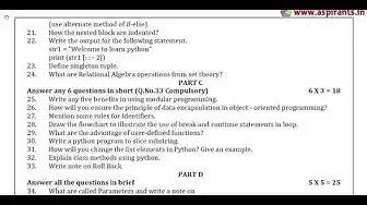 Video thumbnail for 12th Computer Science Quarterly Exam 2019-20 Model Question Paper-2 | Salem District|English Medium