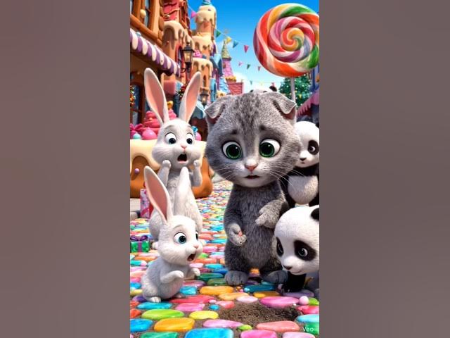 Video thumbnail for 🐱 Kitten Finds a Secret Candy Treasure! 🍬😱