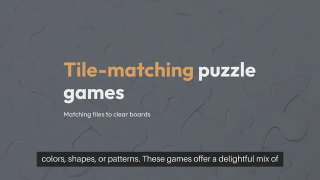 Video thumbnail for Tile matching Puzzle Games