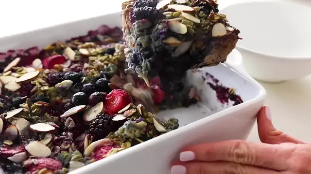 Video thumbnail for 16.EASY BAKED OATMEAL ¦ with mixed berries for a healthy breakfast! (1080p 24fps)
