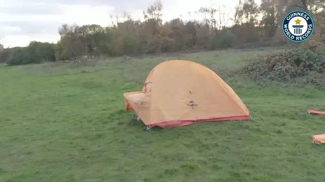 Video thumbnail for Fastest time to erect a two man tent (team of two) - 1 minutes and 4.92 seconds by Param Tanna and Adam Greenstreet