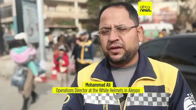 Video thumbnail for Tens of thousands flee Aleppo as clashes intensify and evacuation orders expand