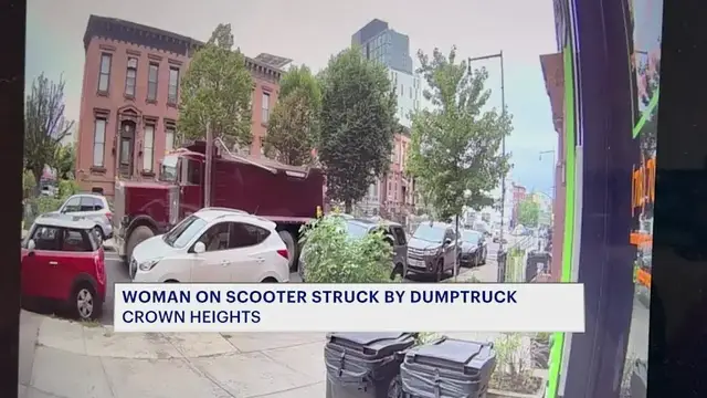 Video thumbnail for Woman killed after collision with dump truck in Crown Heights