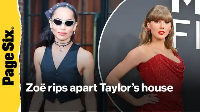 'Video thumbnail for How Zoë Kravitz destroyed pal Taylor Swift's bathroom during LA wildfires'