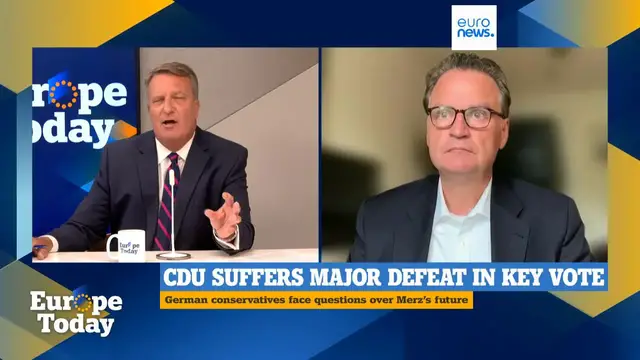 Video thumbnail for ‘Not right’ to discuss Merz's future a day after AfD's win in Saxony-Anhalt, CDU politician says