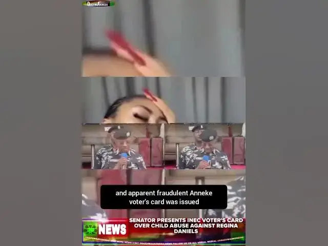 Video thumbnail for Senator Presents INEC Voter's Card Over Child Abuse Against Regina Daniels