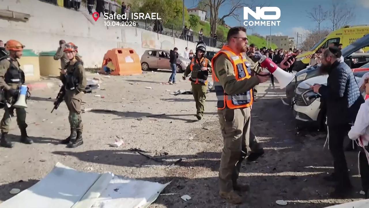 Video thumbnail for Israel: Hezbollah rocket from Lebanon strikes Safed, injuring several people