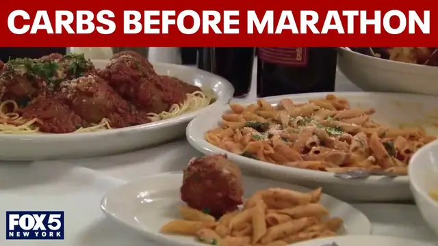 Video thumbnail for Runners carb-load ahead of NYC marathon
