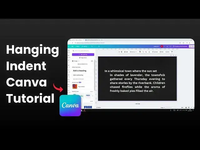 'Video thumbnail for How to Make a Hanging Indent on Canva'