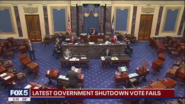 'Video thumbnail for Latest government shutdown vote fails'
