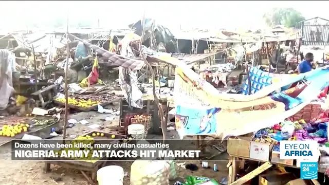 Video thumbnail for Nigerian airstrike hits market in northeast Yobe state