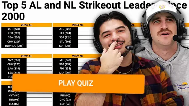 Video thumbnail for Can we name every Strikeout Leader since 2000? (MLB Sporcle)