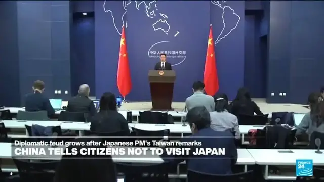 'Video thumbnail for China tells citizens not to visit Japan as Taiwan row grows'