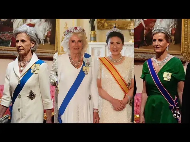 Video thumbnail for Royal Tiaras at the Japanese State Banquet at Buckingham Palace