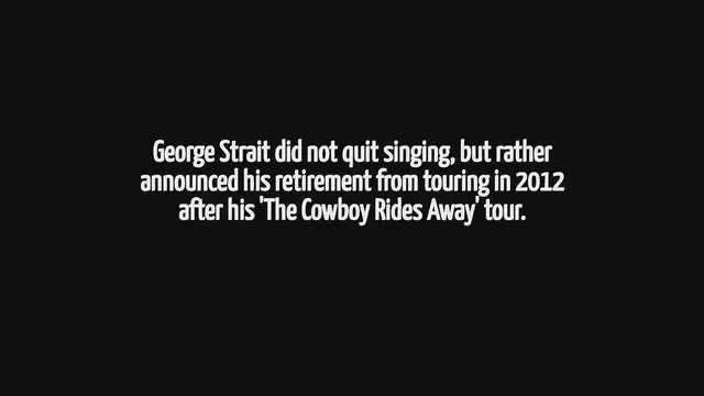 'Video thumbnail for Why Did George Strait Quit Singing'