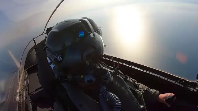 Video thumbnail for UK: Inside An F-35A Cockpit As Fighter Jet Roars Through Skies Over England.