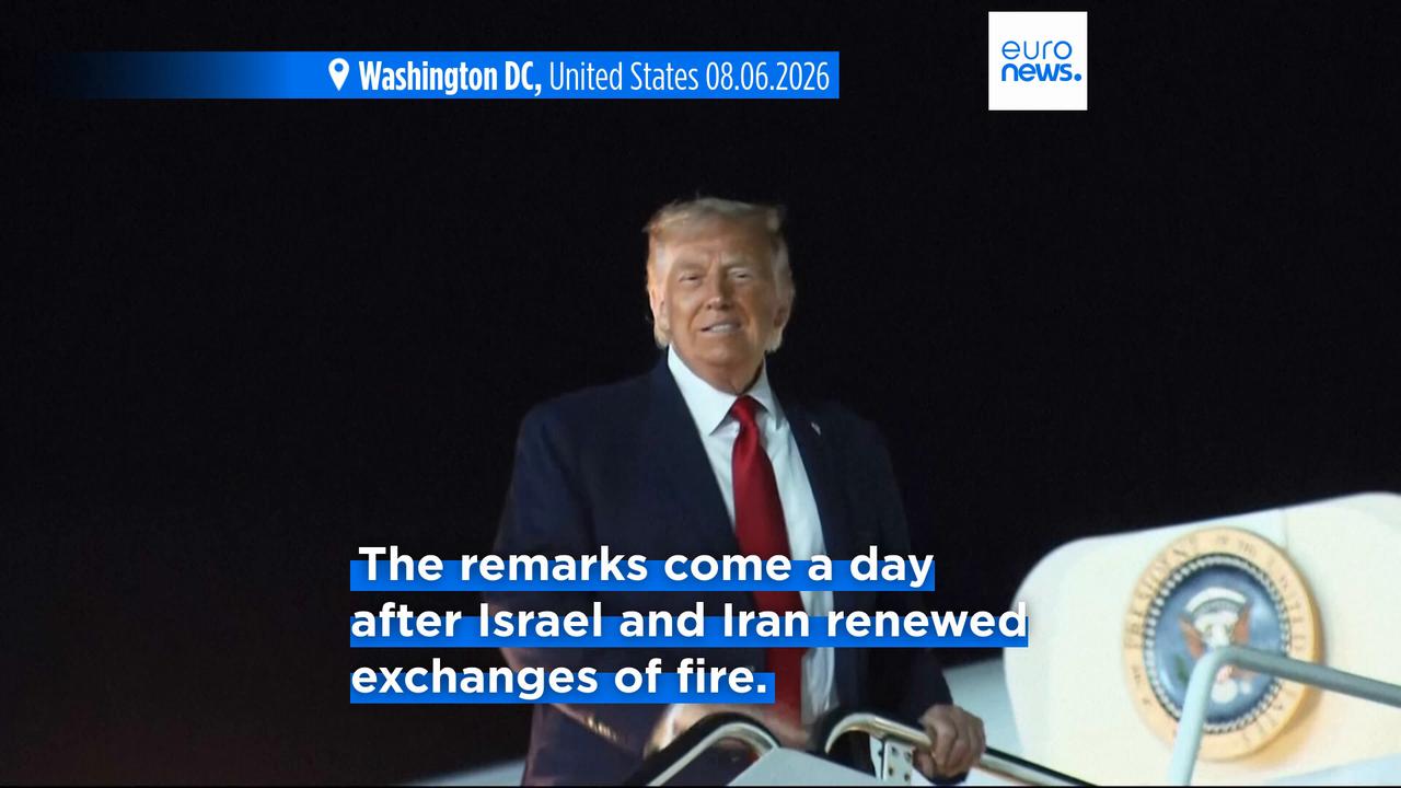 Video thumbnail for Trump insists Iran deal is days away as both sides step back from brink