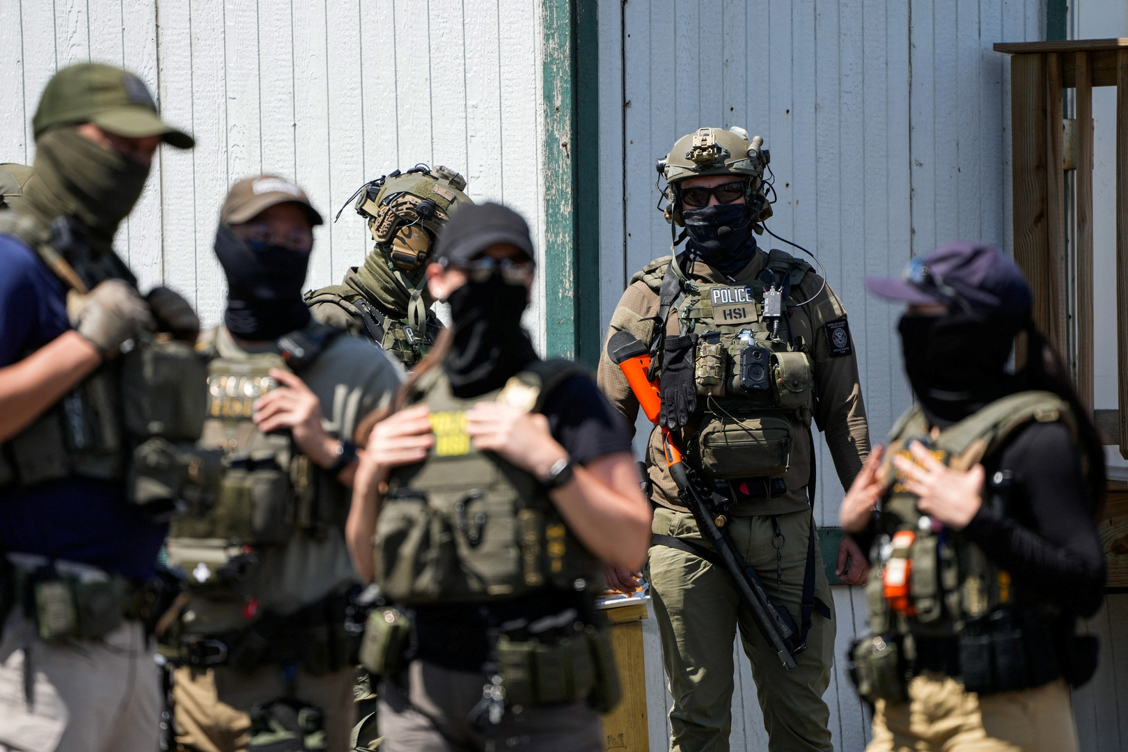 Video thumbnail for Police fire tear gas during protest outside New Jersey ICE facility