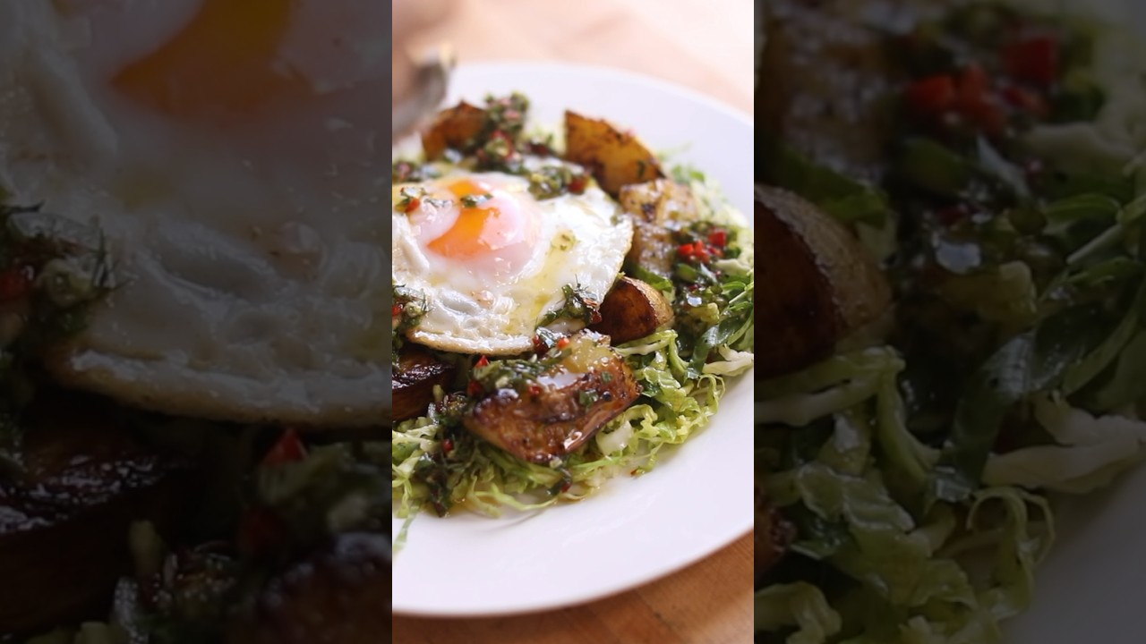 Video thumbnail for Warm Potato Salad and Chimichurri Vinaigrette