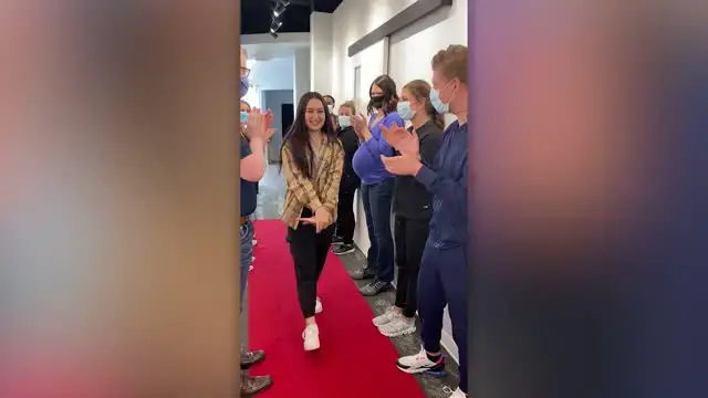 Video thumbnail for Girl Walks Red Carpet Guard Of Honor Before Revealing New Smile | Happily TV